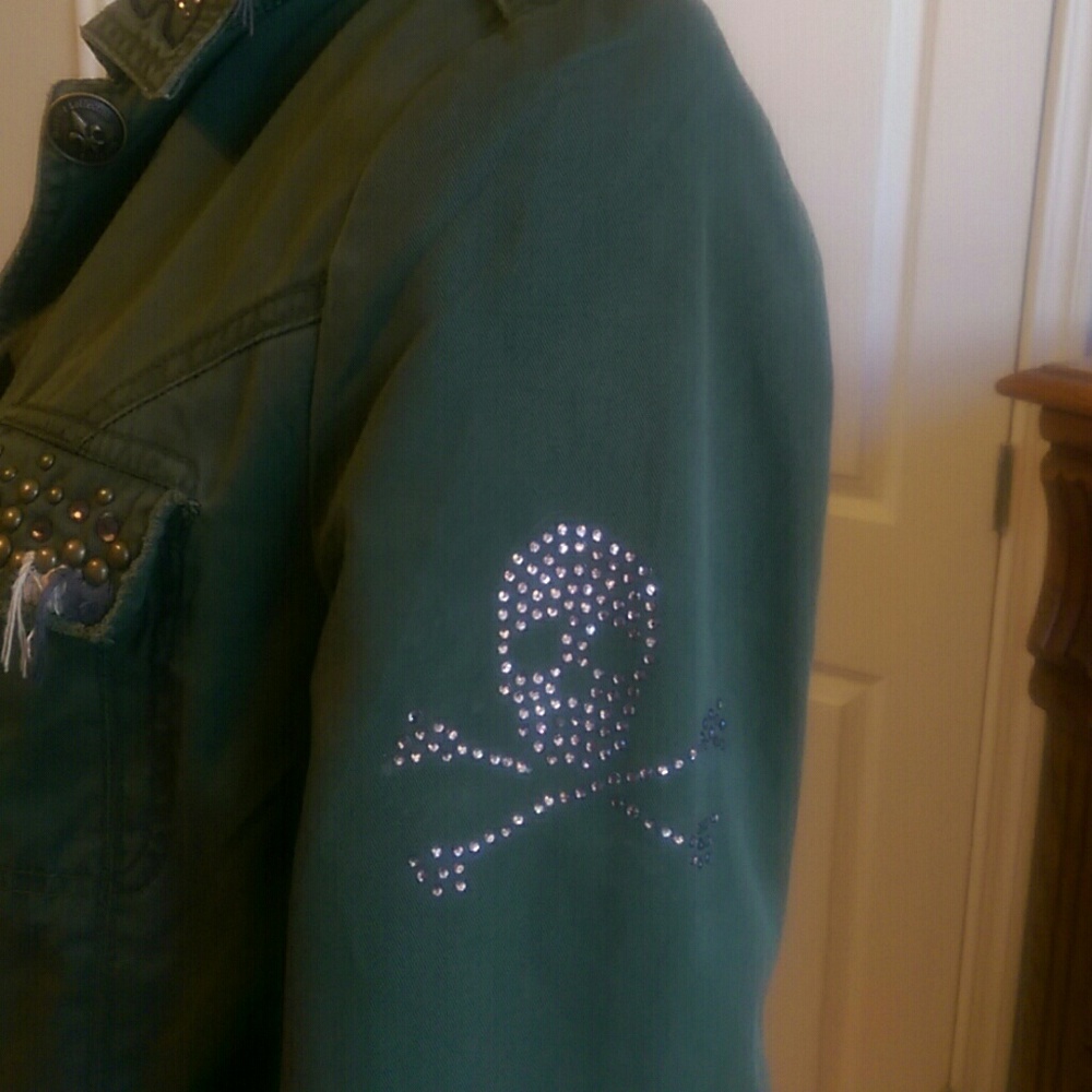 Miss Me Distressed Military Jacket - Picture 3 of 7